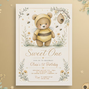 Convites Doce Urso Honey Bear 1º Aniversário