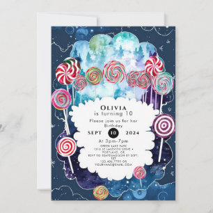 Convites Docente editável Candyland Birthday