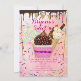 Convites Doces 16 Anos Candy Land Chuvas de Confei