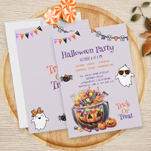 Convites Doces de Abóbora Colorida para Crianças no Hallowe