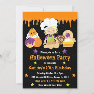 Convites Doces de Halloween Fazer Aniversário