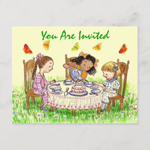 Convites doces do tea party das meninas & das