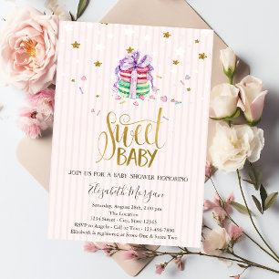 Convites Doces Macarons Bebê Estrelas Chã de Bebê