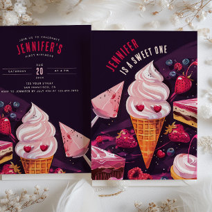 Convites Doces Tratados e Delícias - Primeiro Aniversário R