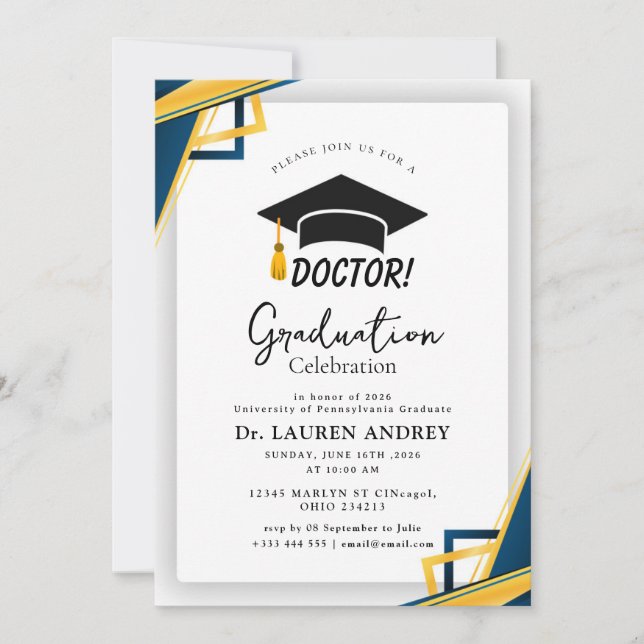 Convites Doctor Graduation Party Invitation (Frente)