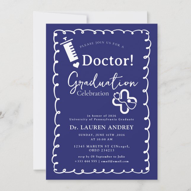 Convites Doctor Graduation Party Invitation (Frente)