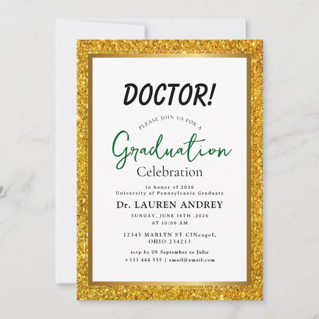 Convites Doctor Graduation Party Invitation (Frente)