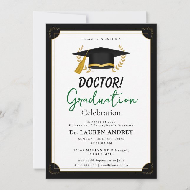 Convites Doctor Graduation Party Invitation (Frente)