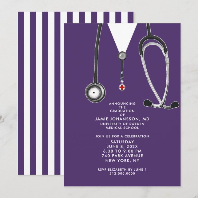 Convites Doctor Graduation Party Invitations (Frente/Verso)