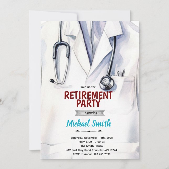 Convites Doctor retirement invitation (Frente)