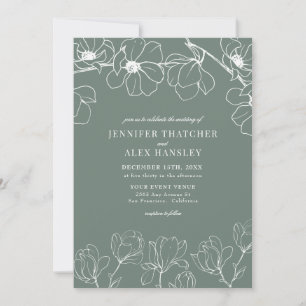 Convites Doenças do Casamento Floral Simples e Elegante M