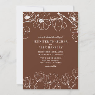 Convites Doenças do   Casamento Floral Simples e Elegante M