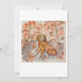 Convites Dog Among Fall Leaves Greeting Card