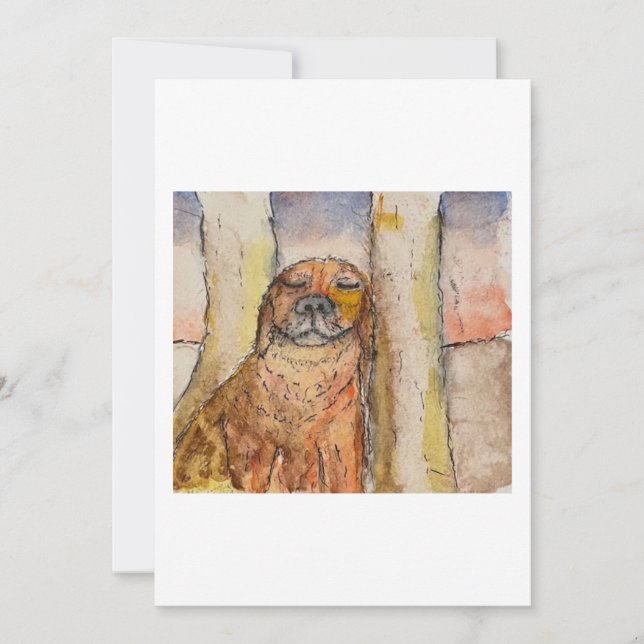 Convites Dog Basking in the Sun Greeting Card (Frente)