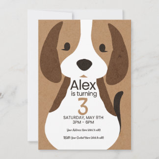 Convites Dog Birthday Invitation | Editable Name & Age