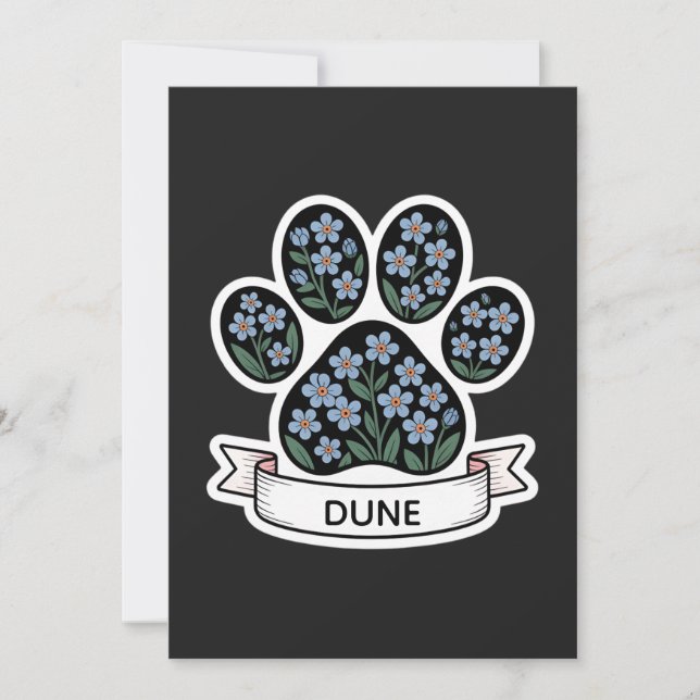 Convites Dog Memorial Sympathy Keepsaet Pet Loss (Frente)