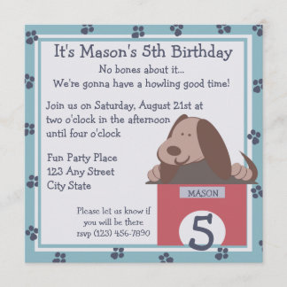 Convites Doggie Tales Party