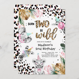 Convites Dois Animais Safari Imprimidos Pelo Leopardo Selva