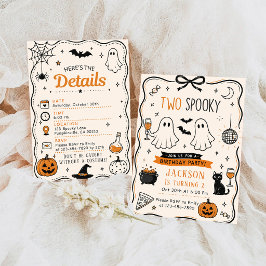 Convites DOIS Aniversário Assustador de Halloween Azul