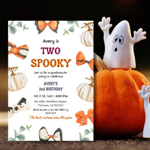 Convites Dois Arco de Abóbora de Aniversário de Halloween A