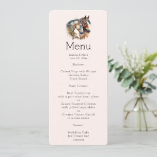 Convites Dois Belos Cavalos do Menu Boho Ocidental