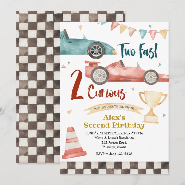 Convites Dois Bons Aniversário Curioso (Frente/Verso)