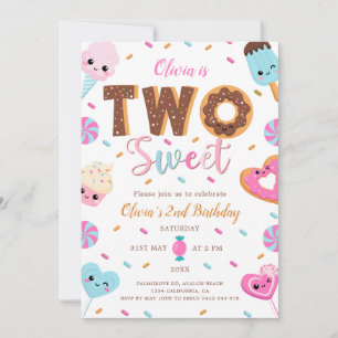 Convites Dois Bons Aniversário   ROSQUINHA SEGUNDO ANIVERSÁ