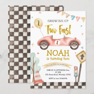 Convites Dois Carro-Circulante De Aniversário Do Segundo R