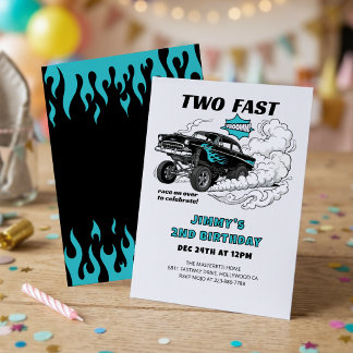 Convites Dois Carros de Corrida Rápidos 🏁 Gasser 2º Aniver