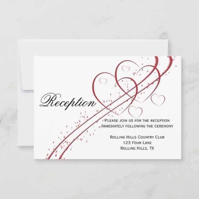 Convites Dois Corações como uma Recepção (Frente)