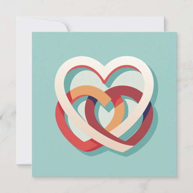 Convites Dois Corações Unidos (Frente)