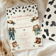 Dois cowboys gêmeos no caminho chá de fraldas