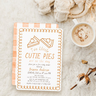 Convites Dois Cutie Pies Doodle Chupeta Laranja Festa de Be