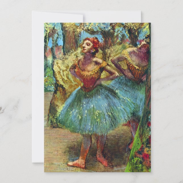 Convites Dois Dançarinos de Edgar Degas, Arte de Balé Antig (Frente)