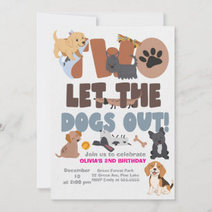 Convites Dois Deixe os Cães Saírem Aniversário