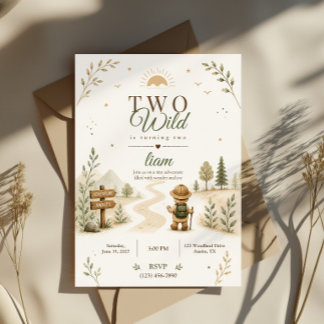 Convites Dois Design de Aniversário de Explorador Boho Selv