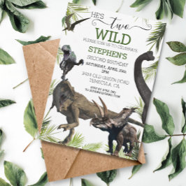 Convites Dois Dinossauros Selvagens Tiranossauro Raptor Ani
