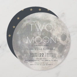 Convites Dois do Círculo segundo aniversário Moon Silver Bo