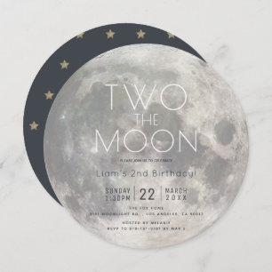 Convites Dois do Círculo segundo aniversário Moon Silver Bo