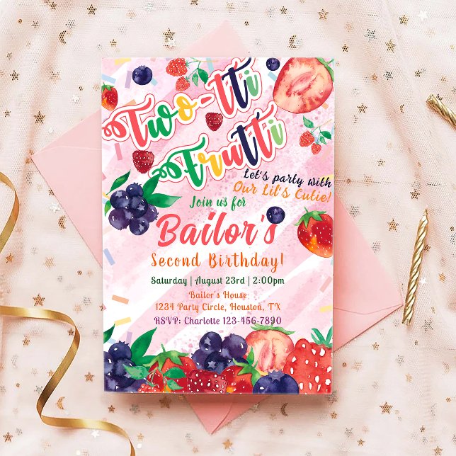 Convites Dois Doce | Aniversário do Partido Fruta (Criador carregado)