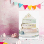 Convites Dois Doce | Rainbow Layer Cake Kid Birday<br><div class="desc">Anuncie a sua pequena comemoração de aniversário de verão com estes convites temáticos de bolo nostálgico. Você receberá muitos elogios neste convite para queridos com aquarelas brilhantes. Adicione seu texto personalizado a este design usando as caixas "Editar este modelo design" no lado direito do item, ou clique no botão azul...</div>