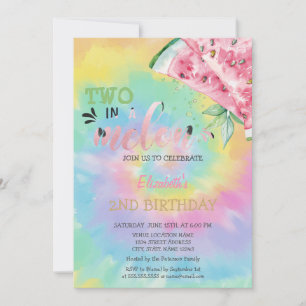 Convites Dois Em Um Melão Melancias Tye Dye 2º Aniversário