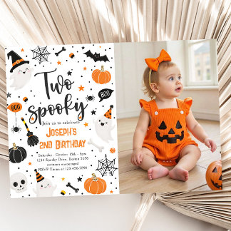 Convites Dois Espantosos Aniversário de 2 anos no Halloween