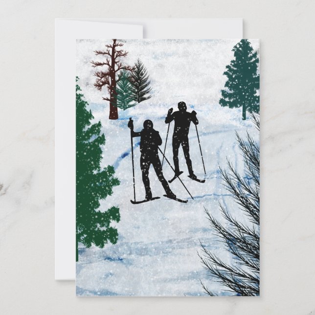 Convites Dois esquiadores do país transversal (Frente)