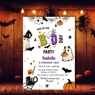 Convites Dois Fantasmas de Aniversário de Halloween Caprich