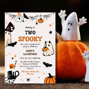 Convites Dois Fantasmas Divertidos de Aniversário de Hallow