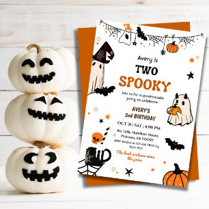 Convites Dois Fantasmas Divertidos de Aniversário de Hallow