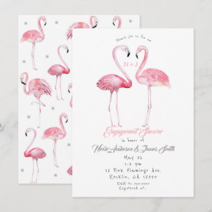 Convites Dois Flamingos Chuveiro de Noivado de Flamingo Ver