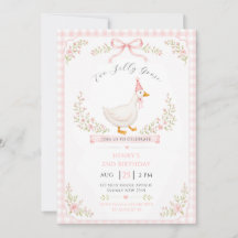 Dois Ganso Bobo Rosa Floral 2º Aniversário