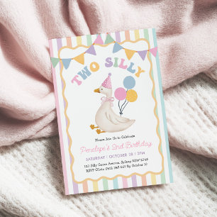 Convites Dois Gansos Bobos Soft Pastel Listras 2º Aniversár